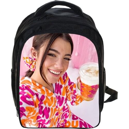 13 Inch Charli Damelio Backpack Cartoon Kindergarten Backpacks Boys Girls Children School Bags Kids Book Bag Gift