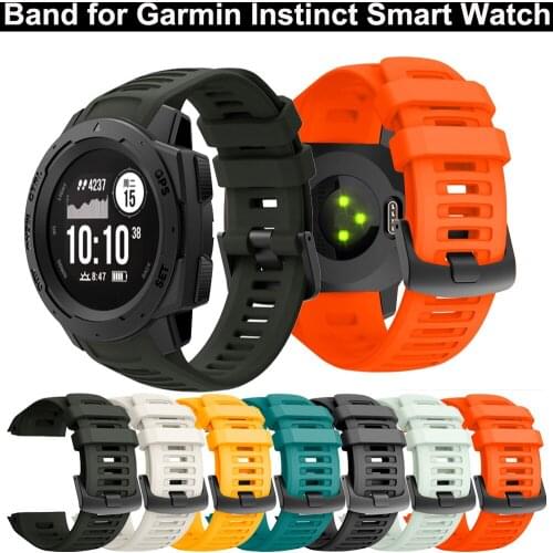 22mm Sport Watchband Strap for Garmin Instinct Soft Silicone Band Replacement WatchBand for Garmin Instinct SmartWatches