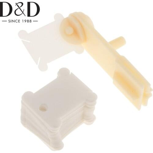 30Pieces Plastic Floss Bobbins with Free Floss Winder for Embroidery Floss Organizer Cross-Stitch Thread Holder Sewing Tools