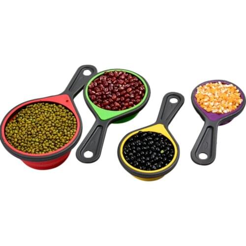 4PCS Silicone Measuring Spoon Foldable Household Kitchen Multi-functional Measuring Spoon Cake Baking Supplies
