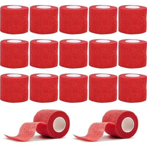 48/24/12/6Pcs Tattoo Grip Bandage Cover Wraps Tapes Self Adhesive Nonwoven Bandage Rolls for Tattoo Grip Tube