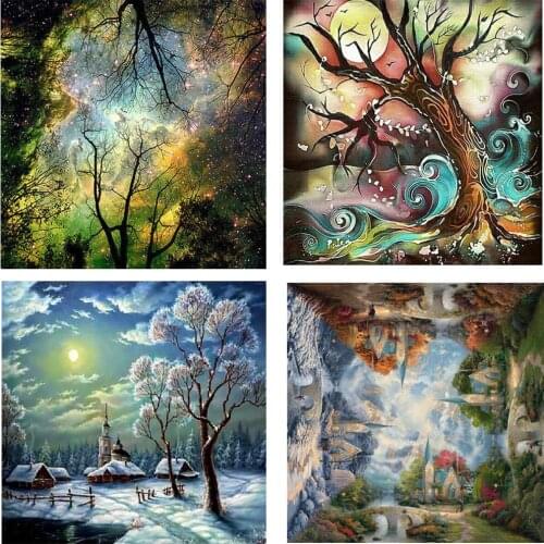 5D Diy Diamond Painting/Landscape Round Square Diamond Painting Cross Stitch Landscape Mosaic Home Decoration Painting