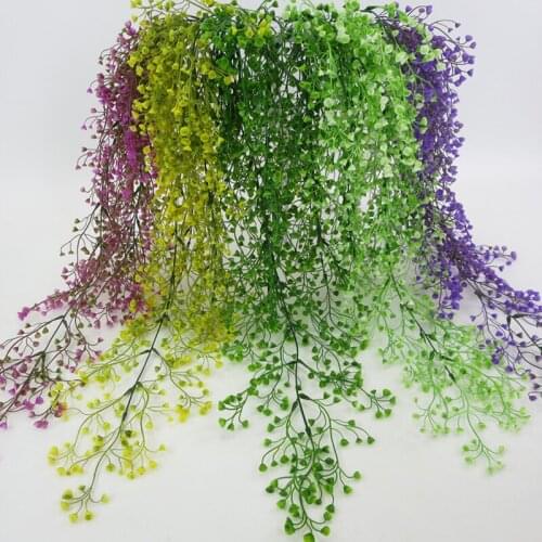 82cm Wall Hanging Artificial Plant Rattan Vine Home Garland Garden Wedding Decoration Simulation Golden Bell Green Leaves Plant