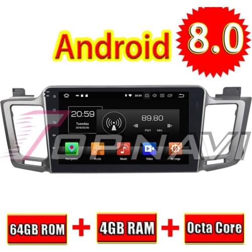 Topnavi Octa Core Android 8.0 Car Head Unit CD Player for Toyota RAV4 2012 2013 2014 2015 Autoradio GPS Navigation Audio Stereo