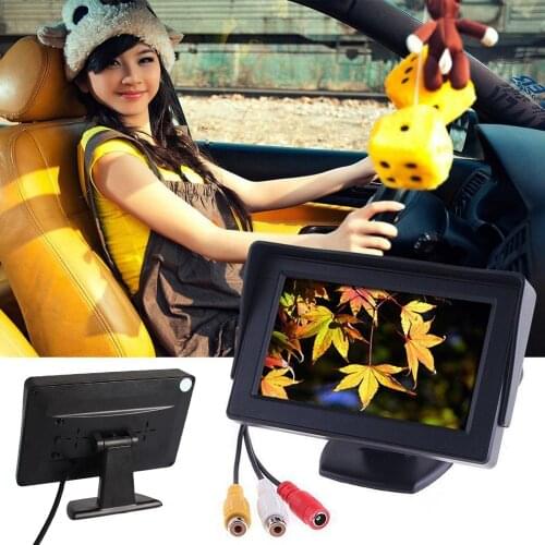 Wireless Car Rear View Camera with Monitor Kit Waterproof License Plate Backup Camera with 4.3" TFT LCD Parking System