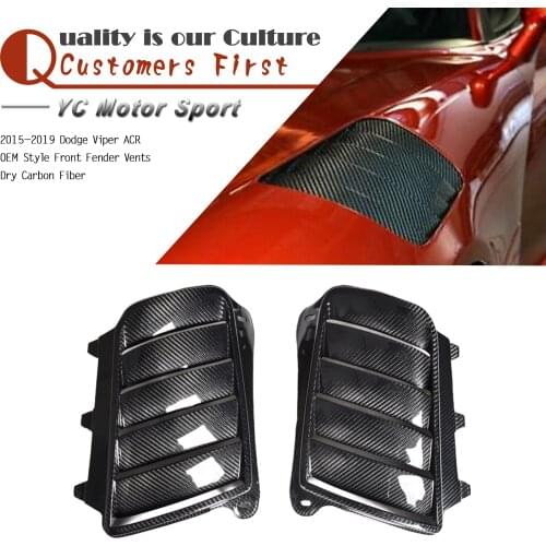 Car Accessories Dry Carbon Fiber OEM Style Front Fender Vents Fit For 2015-2019 Viper ACR Front Fender Vents