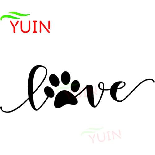 Car Sticker Love Dog Footprints Automobile Decals Fashion Design PVC Bumper Decoration Accessories Funny Motorcycle Decal