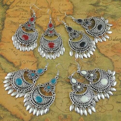 Bohemian Geometric Dangle Hook Earrings Women Banquet Jewelry