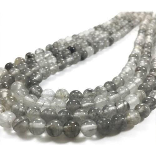 One strand 100% Natural Cloudy Quartz Crysta Beads 4MM 6 MM 8MM 10MM 12MM Round Stone Jewelry Loose Beads 15.5"/Strand