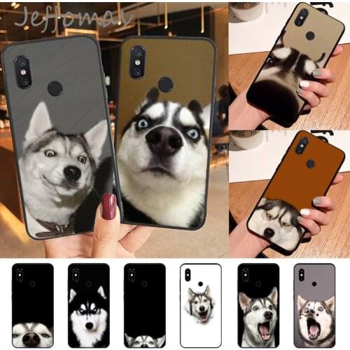 Funny Husky dog Phone Case For Xiaomi Redmi Note 4 4x 5 6 7 8 pro S2 PLUS 6A PRO