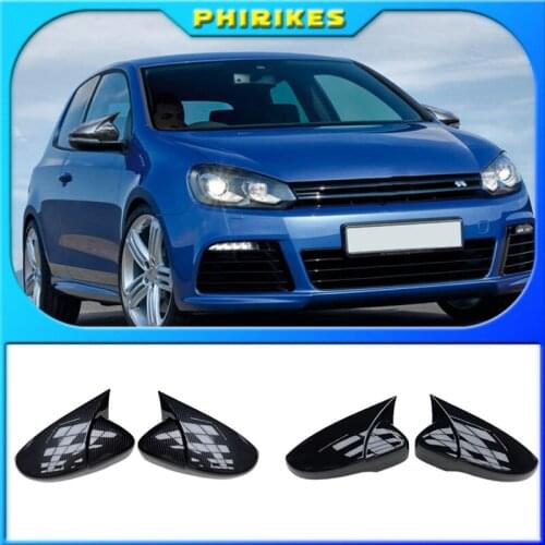 For Scirocco PASSAT Beetle 2009-2018 Black Door Side Wing Rearview Mirror Ox Horn Cover Cap Car Accessories