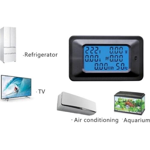 Top Quality 20/100A AC LCD Digital Panel Power Watt Meter Monitor Voltage KWh Voltmeter Ammeter JUN16