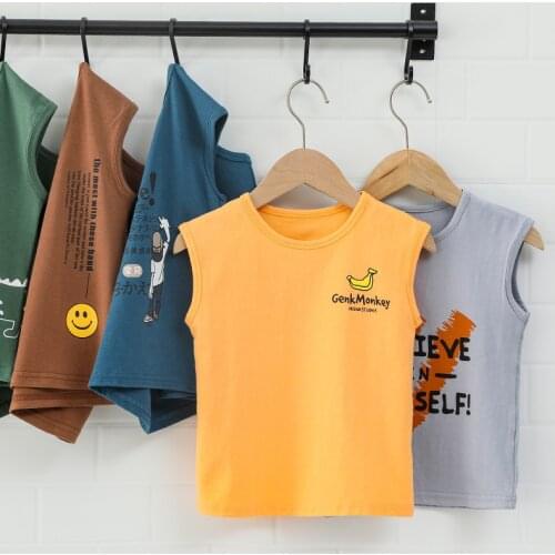 Children Vest Cotton 2021 Boys Sleeveless Sweat-Absorbent Top Baby Boys Tanks Tops Kids Underwear Camisoles Clothes