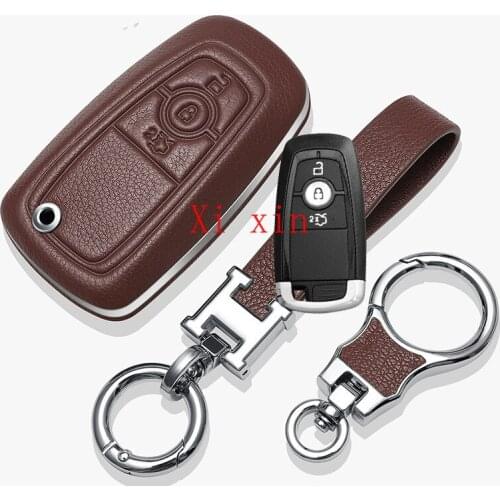 For Ford focus mondeo Explorer edge escape kuga car high-grade leather key case buckle remote control key cover