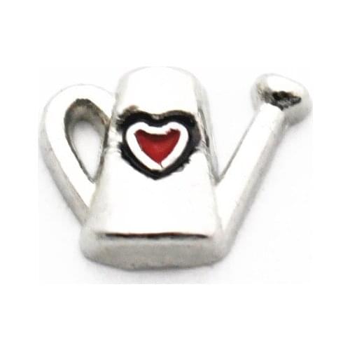 Hot selling 10pcs/lot Watering pot floating charms Alloy charms living glass memory lockets DIY Accessory jewelry