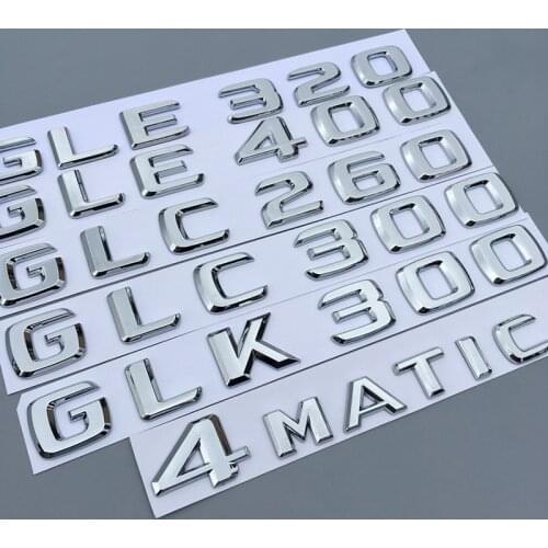 Chrome Letter Number Emblem for Mercedes Benz A C E S CLA CLE CLS GLA GLC GLE GLS Car Styling Refitting Trunk Model Name Sticker