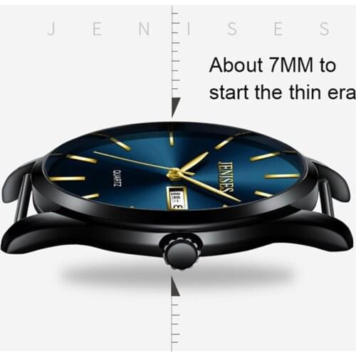 JENISES Luxury Brand Quartz Watch Analog Sports Wristwatch Display Date Mens Business Watch Men Watches Clock Week (Can English