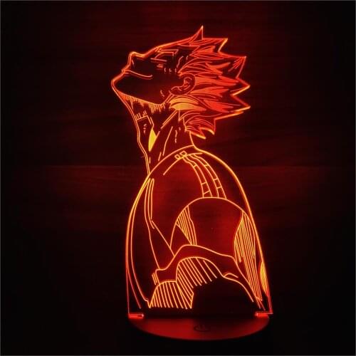 Haikyuu Bokuto LED Night Light 3D Lamp Home Decoration Lighting Bedroom Lampara Manga Lampe Decor Lights Neon Anime Figure Lamps
