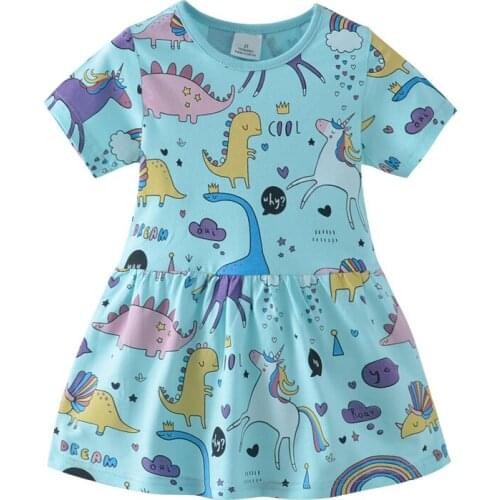 Summer 2021 Girls Dress Princess Party Dresses Floral Kids Dresses for Short Sleeve Girls Birthday Costume Children Clothes