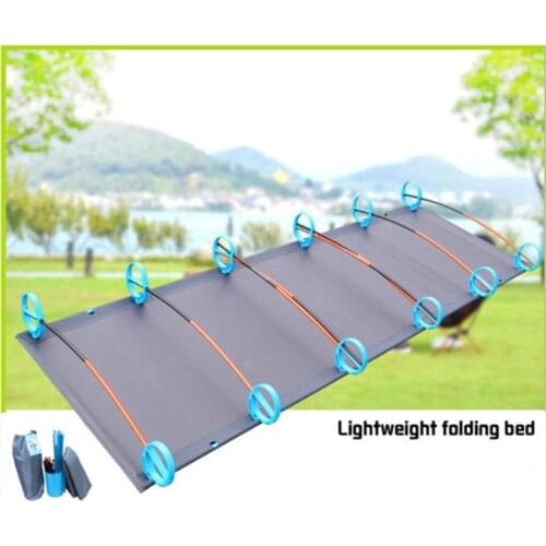 Hot Ultralight 1.68 Kg Outdoor Folding Bed 100Kg Load Bearing Fishing Hiking Portable Strong Alloy Folding Camping Accessories