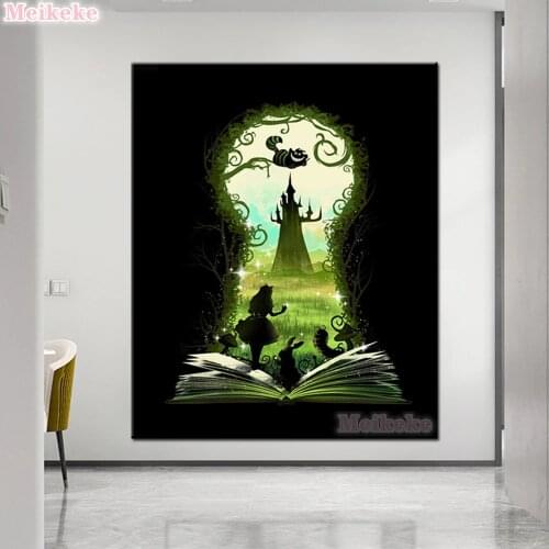 5D DIY Cartoon Diamond Painting Alice In Wonderland Kit Embroidery Cross Stitch Art Home Decor