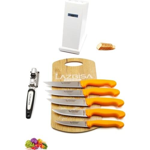 Knife Set Chet Knife Lazoğlu Sürmene 6 Piece Kitchen Knife Set Billet Meat Bread pita pizza Vegetable Fruit Knife