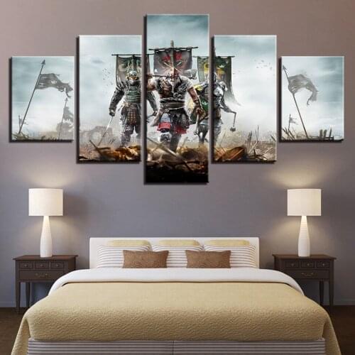 Wall Art Pictures 5 Pieces Battlefield Warrior Paintings Modular Canvas HD Prints Posters Home Decor No Framed