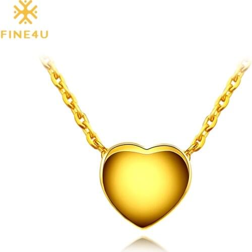 2018 New FINE4U N022 Heart Pendant Necklace Stainless Steel Chain Necklaces For Women Wedding Party Jewelry