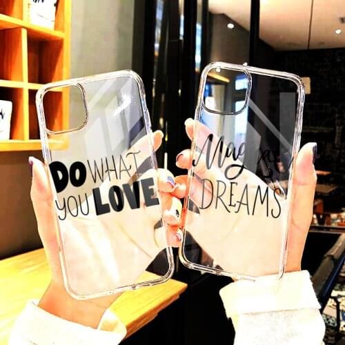 2021 New Quotes Phone Cases Transparent For iphone12 11 Pro Max X XR XS MAX 7 8 plus 6S 2020 SE 12Mini Cover