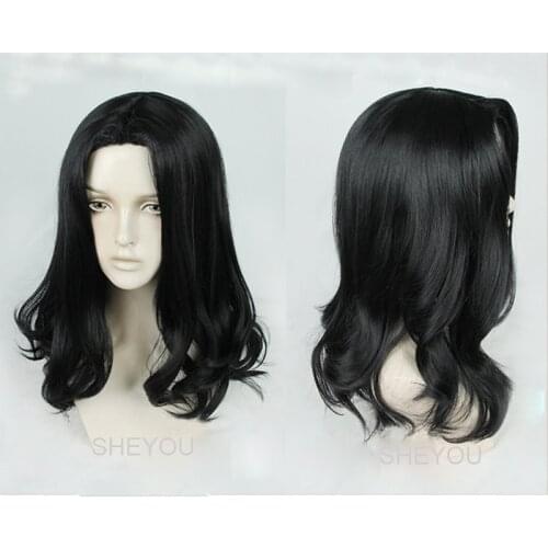 Anime Tokyo Revengers Keisuke Baji Cosplay Wig Black Long Curly Hair Heat Resistant Hair Synthetic Cosplay Wigs + Wig Cap
