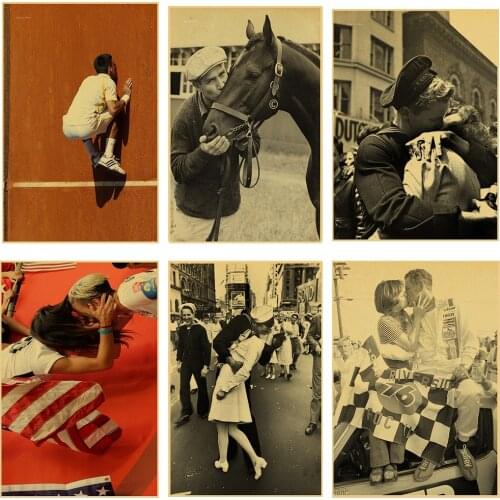 Lovers Sweet Kiss Photo Poster Canvas Painting Wall Art Nordic Posters and Prints Wall Pictures for Living Room Decoration