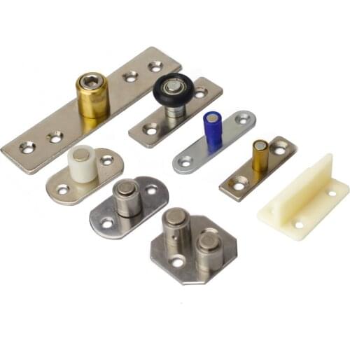 1pcs folding sliding door positioner wooden door lower guide wheel pulley sliding door stopper guide stopper Moving door locator