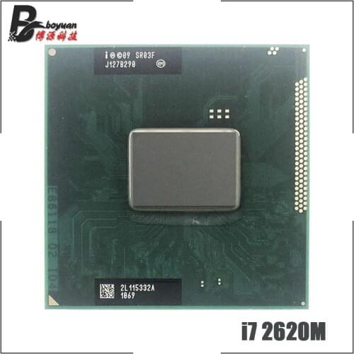 Intel Core i7-2620M i7 2620M SR03F 2.7 GHz Dual-Core Quad-Thread CPU Processor 4M 35W Socket G2 / rPGA988B