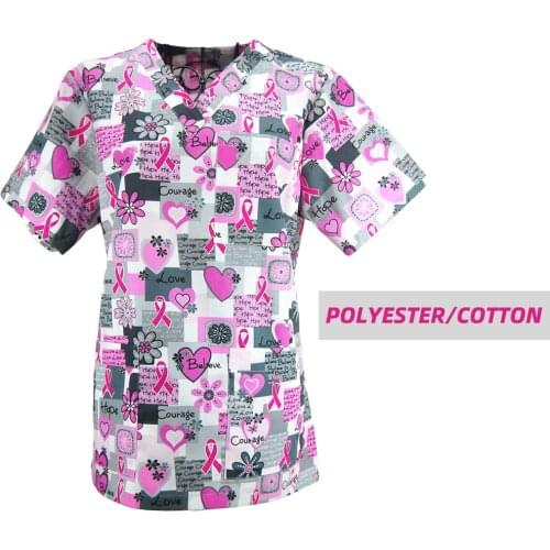 Nurse Workwear Scrub Uniform beauty salon dentistry pet Scrubs Tops Nursing Uniform Women Men V Neck medical surgical uniforms