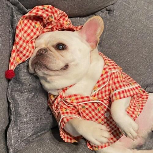 Luxury Clothes for Dogs Fashion Plaid Dog Pajamas New Pet Clothing for Small Medium Dogs Coat Sleepwear Chihuahua Bulldog Shirt