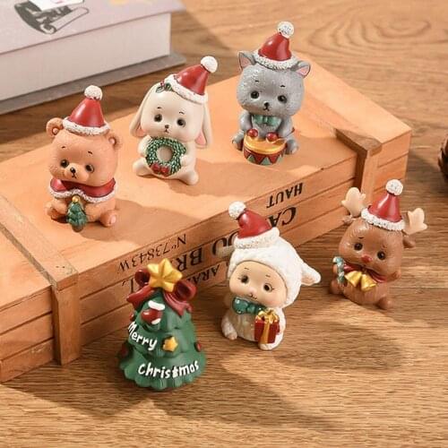 1PC Resin Mini Figurine Christmas Santa Claus Resin Toys DIY Garden Ornament Craft Kids Toys Gifts Wholesale