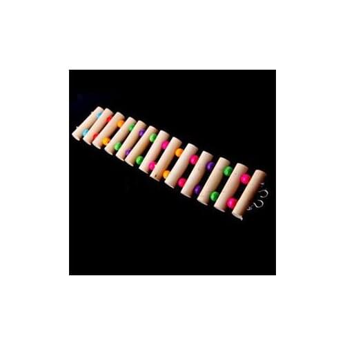 SH Eco-Friendly 3 Sizes Flexible Funny Wooden Mouse Rat Hamster Ladder Bridge Pet Parrot Bird Toys HS