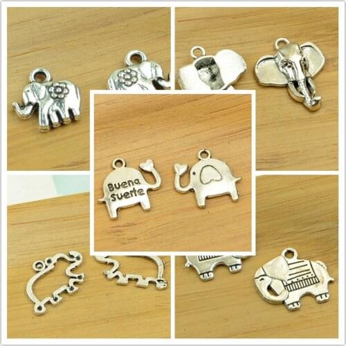 Elephant alloy pendant charm 50-100pcs small size antique silver animal Thailand DIY jewerly accessories finding free shipping