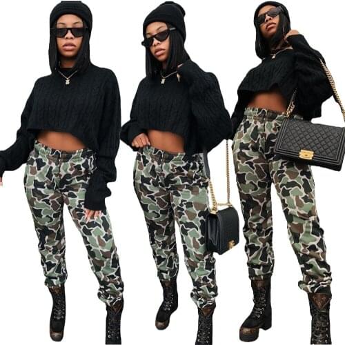 Camouflage Print Loose Slacks Sweatpants Jogger Femme Spring Summer 2021 Women Fashion Mall Goth Style Streetwears Pants