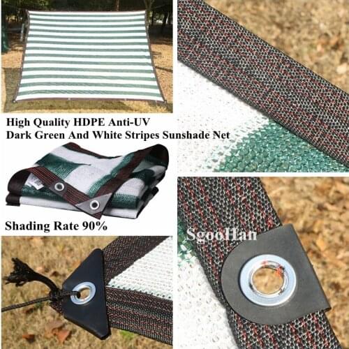 Anti-UV HDPE Dark Green-White Sunshade Net Pet Dog House Shelter Succulent Plant Shading Net Swimming Pool Sun Shade Net Awning