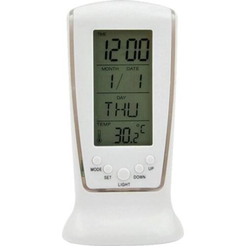 LED Digital Alarm Clock with Blue Backlight Electronic Calendar Thermometer Gift Home Decor Tabletop Ornaments