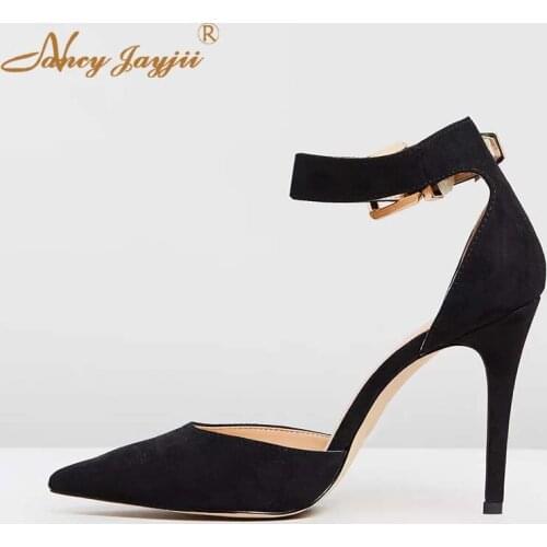 Nancyjayjii Ladies Fashion Party Evening Ankle Strap Shoes D'Orsay Spring 2019 Thin High Heels Pumps Woman Pointed Toe Shoe 4-16