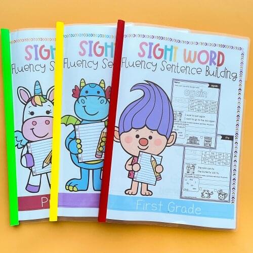 Sight Word Fluency Sentence Building Activity Workbook for Kids Learning Write Read for Pre 1st Grade Kids Book Sets In English