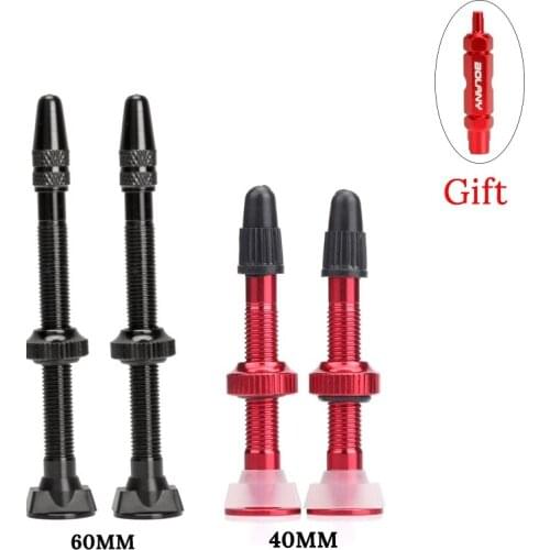 BIKECO 1 Pair 40mm/60mm MTB Road Bike Extender Valves Ultra-light Aluminum With Tubeless Valve Core For Bicycle Accessories