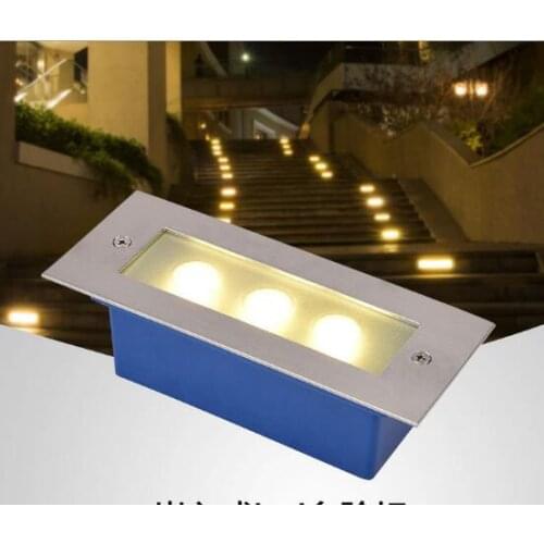 Outdoor IP65 led path stair light embedded 3W led Wall lamp waterproof for garden stairway Underground light AC220V 110V DC12V