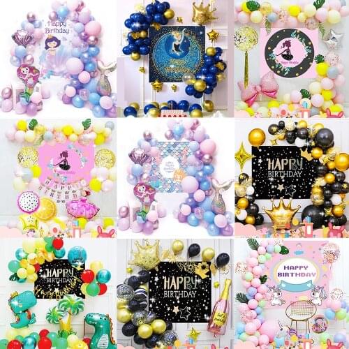 DIY Balloons Backdrop Kit Birthday Party Decoration for Baby Shower Dinosaur Mermaid Ballet Theme Kids Party Background Balloon