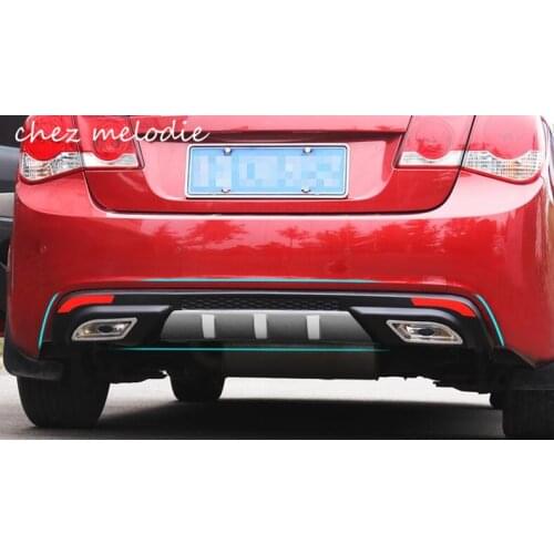 Top quality ABS car dual outlet Rear diffuser bumper for Chevrolet Old classic Cruze 2009-2014 SEDAN, no drilling needed