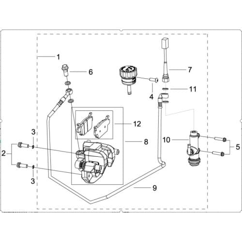Rear brake caliper rear brake pump page of Benelli TNT300 BN302