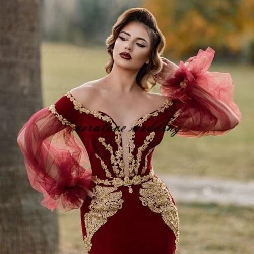 Long Sleeve Gold Appliqued Prom Dress Vestidos De Novia Traditional Kosovo Black Evening Party Dresses For Women 2021