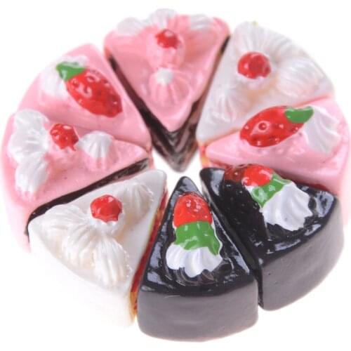 ZTOYL 2pcs/set Simulation Mini Cake Miniature Food Scene Model DIY Doll House Accessories Resin Cake Model